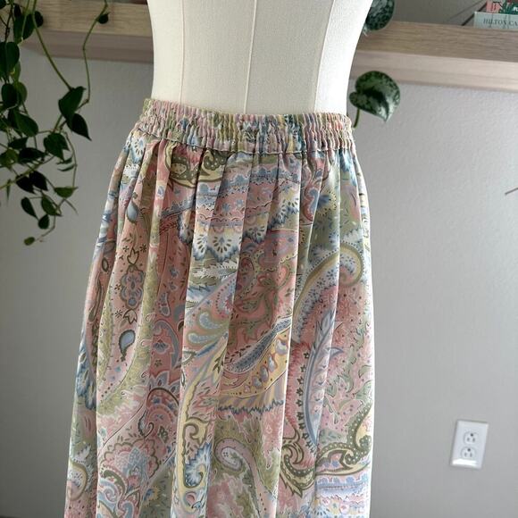 Vintage Alfred Dunner Pastel Paisley Midi Skirt Sz 14 Cottagecore, Y2K Coquette - Picture 3 of 7